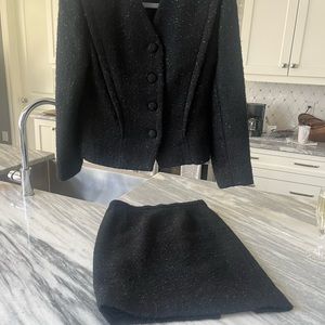 Anne de Villers Chanel like Vintage Tweed Blazer and Skirt Set